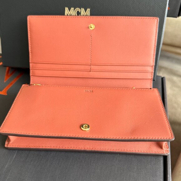 MCM Leather Wallet Purse On Removable Leather and Chain, MYL ESAK01 X7001 - Picture 12 of 16